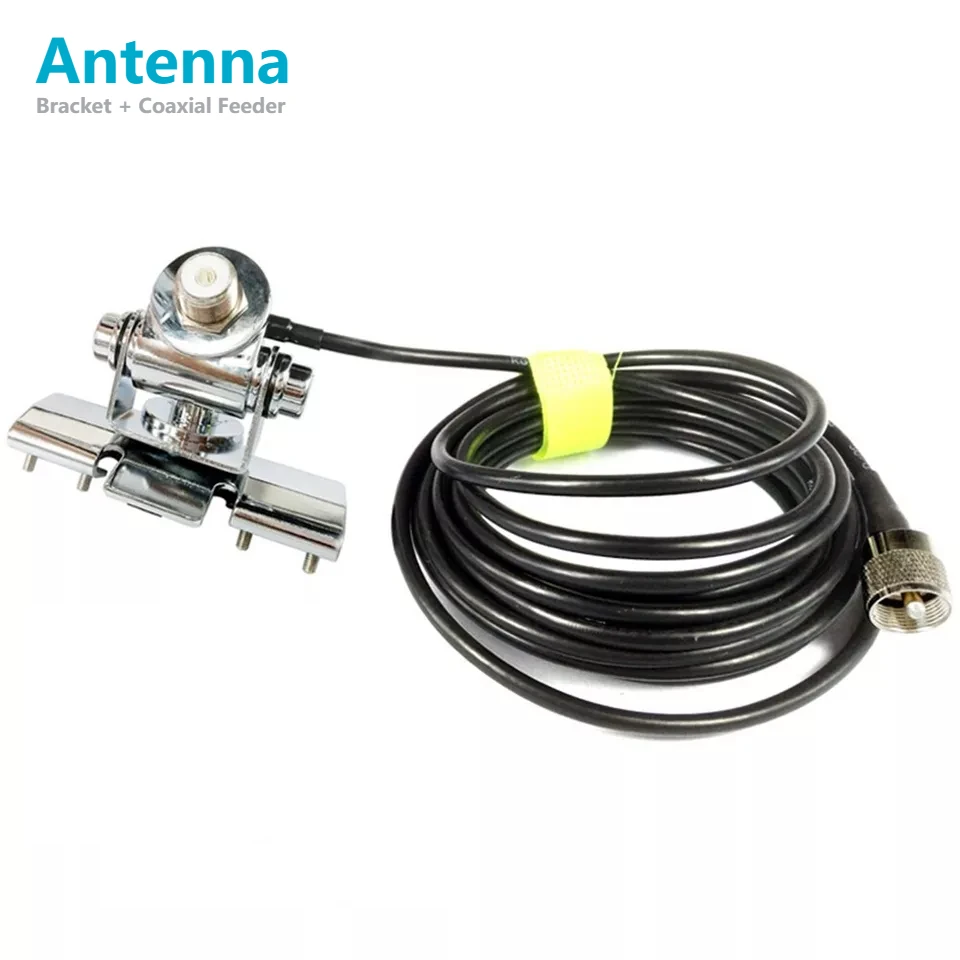 Huanuo RB-400 Supporto Per Antenna Auto – Staffa Regolabile 2 Assi, Cavo 5m PL259/SO239, Per Yaesu, Kenwood, ICOM, TYT, BaoFeng