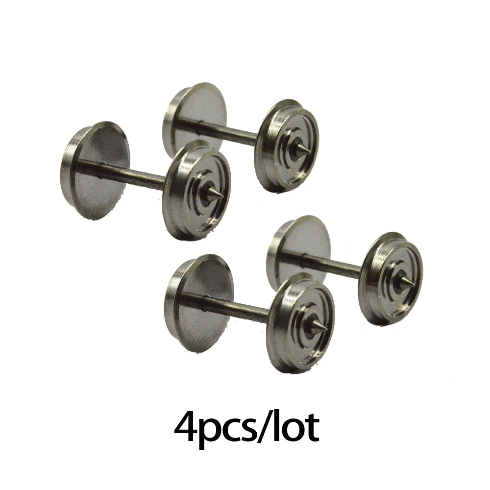 HO 1:87 Metal wheels for Model Train Railway Layout DIY Diorama Accessories DC Modeling Building Kits 4pcs/lot