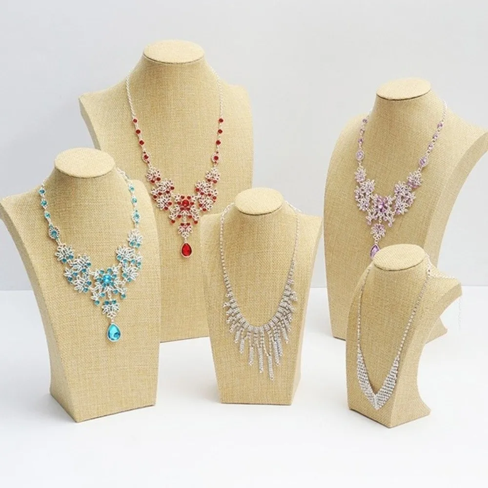 Durable Velvet Cloth Display Stand Human Shape Neck Mold Mannequin Bust Counter Use Ornament Holder Home Showcase