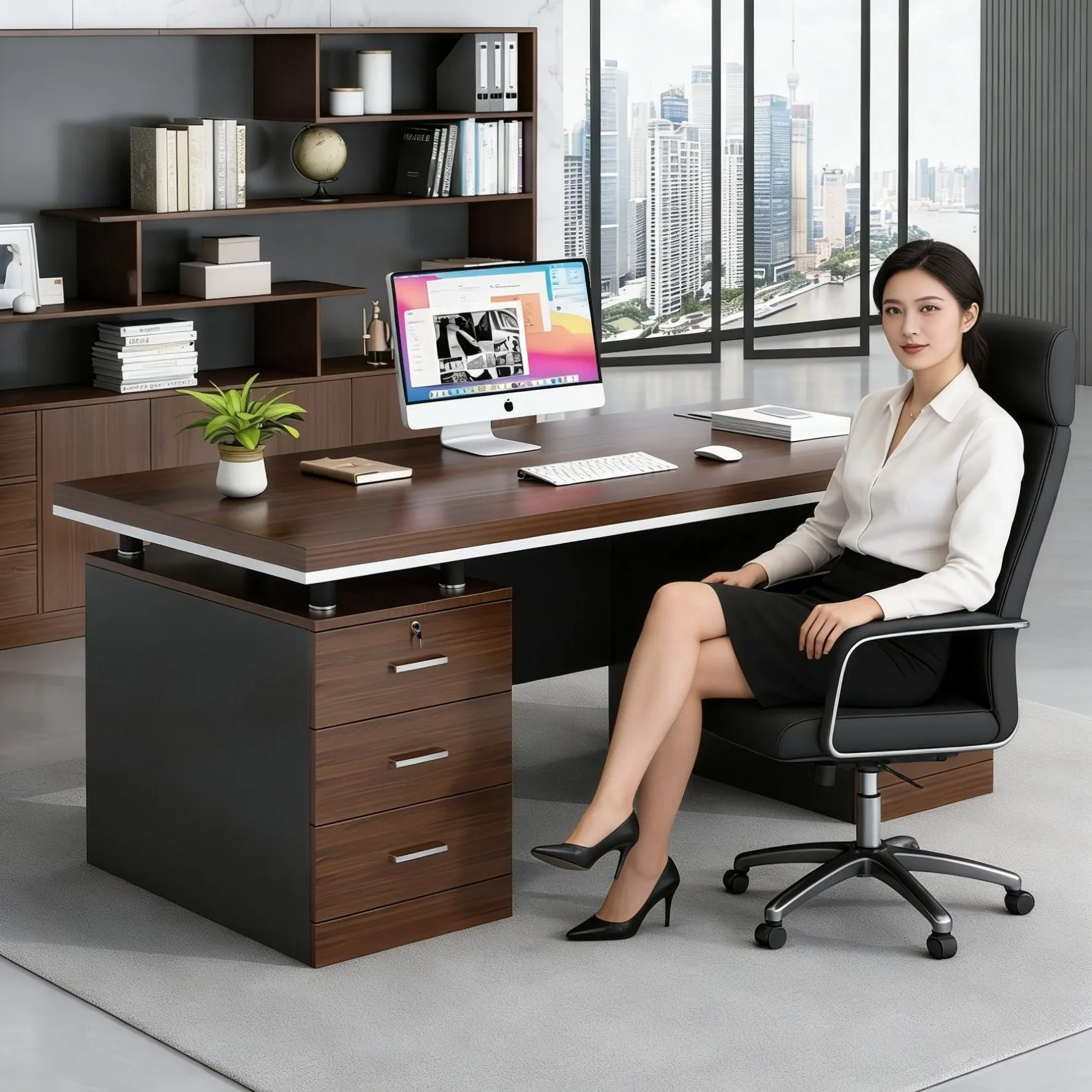Manager's office special desk and chair combination single person