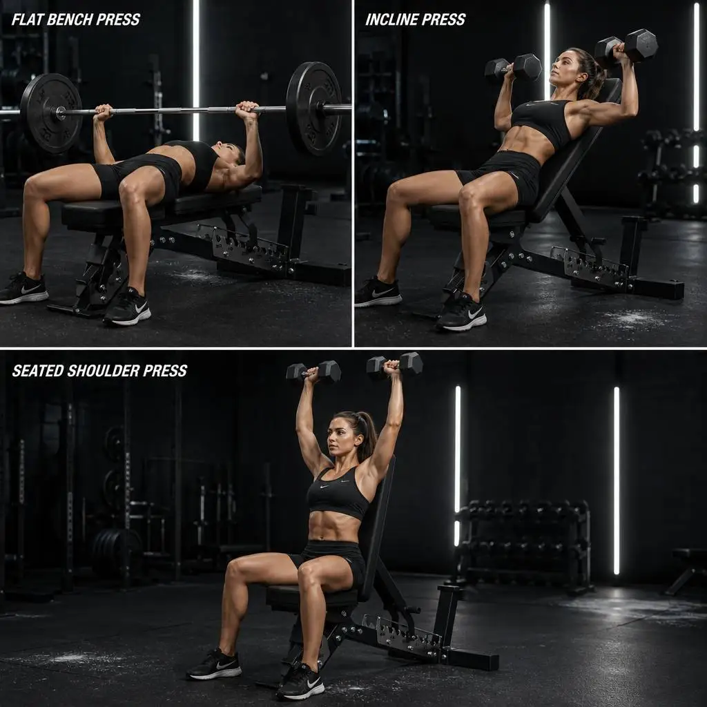 Adjustable Weight Bench Multi Angle Dumbbell Bench Press Weight Capacity 1500 LBS Commercial Gym Equipment