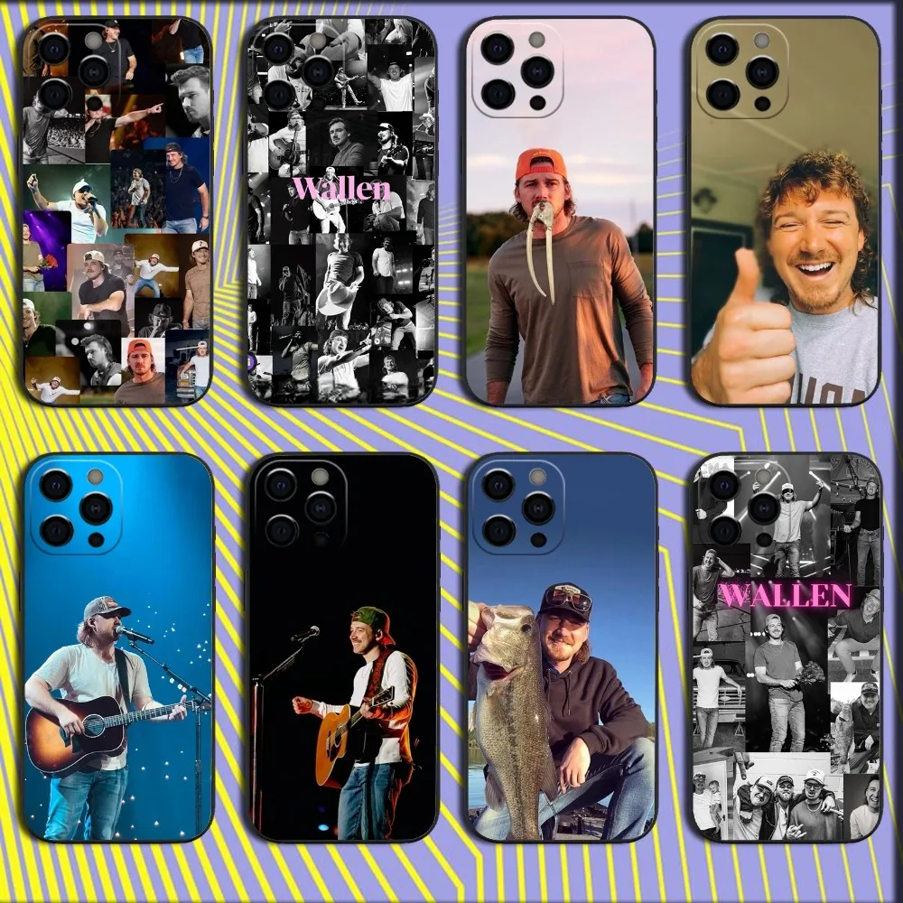 Singer M-Morgan Wallen Phone Case For iPhone 16,15,14,13,12,11,Pro,X,XS,Max,XR,Plus,Mini Soft Black Cover