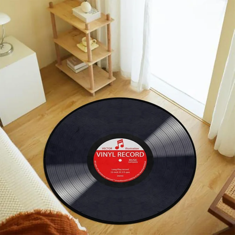 Music recording black circular area carpet suitable for bedroomliving roomstudyplay