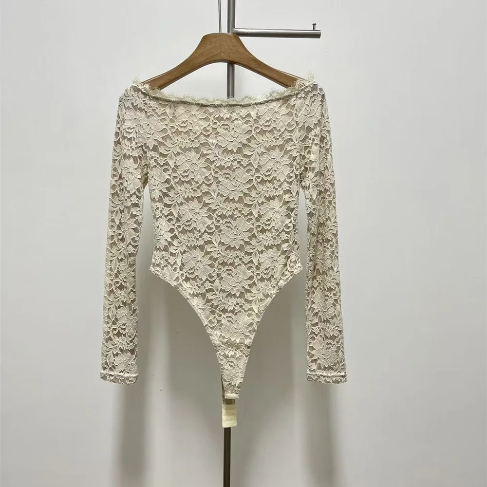 2025 Winter Women's Lace Bodysuits, Lace Corsets, Sexy Ladies Tops, Shirts, Y2K Clothes, New Fashion, High-Quality Party T-Shirt