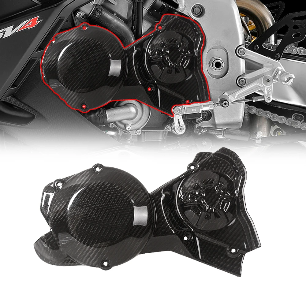 

For Aprilia RSV4 2020 2021 2022 2023 Motorcycle Engine Alternator Cover Accessories Carbon Fiber Twill Gloss