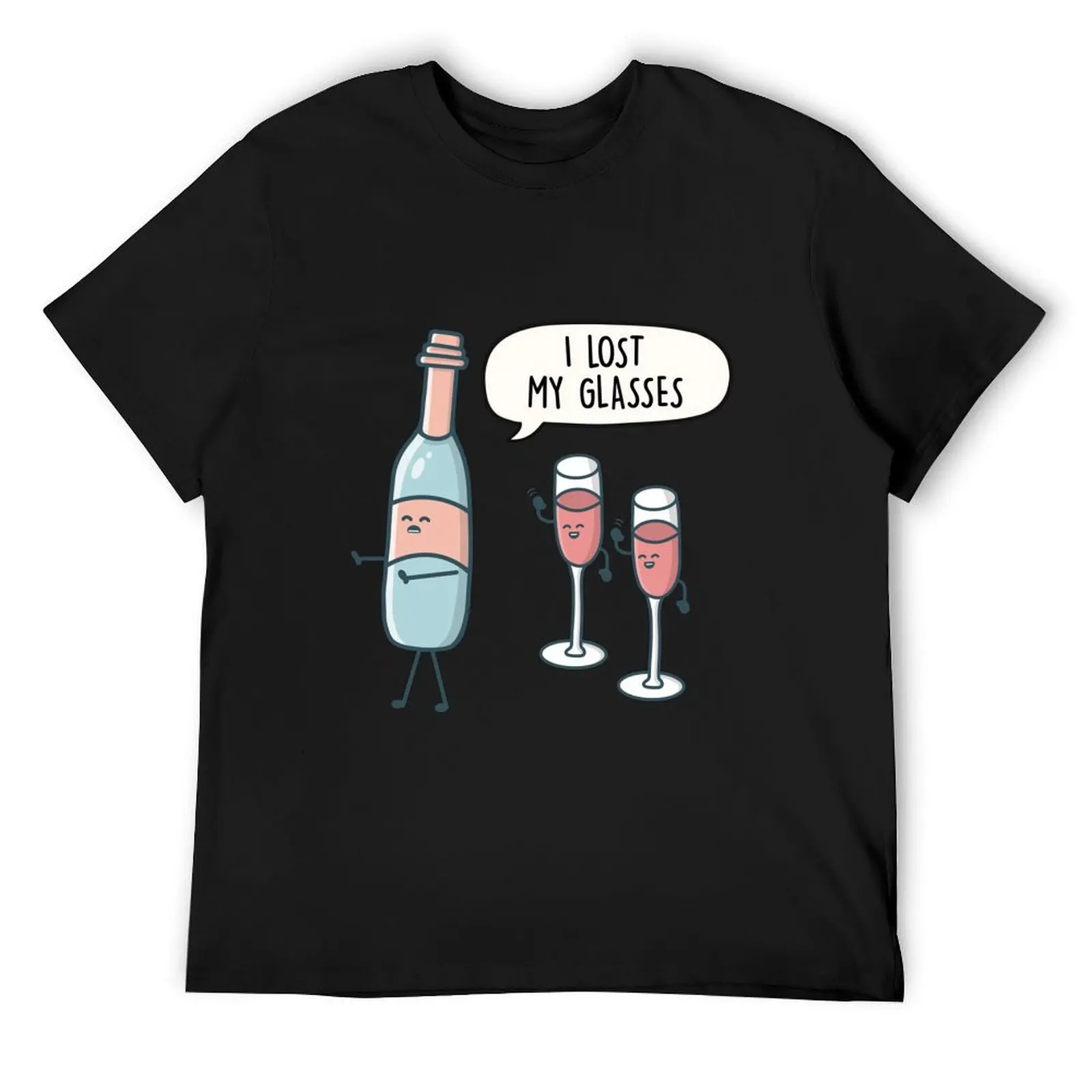 I lost my glasses - Wine glass pun gift T-Shirt man clothes oversized graphic tee black t shirts for men