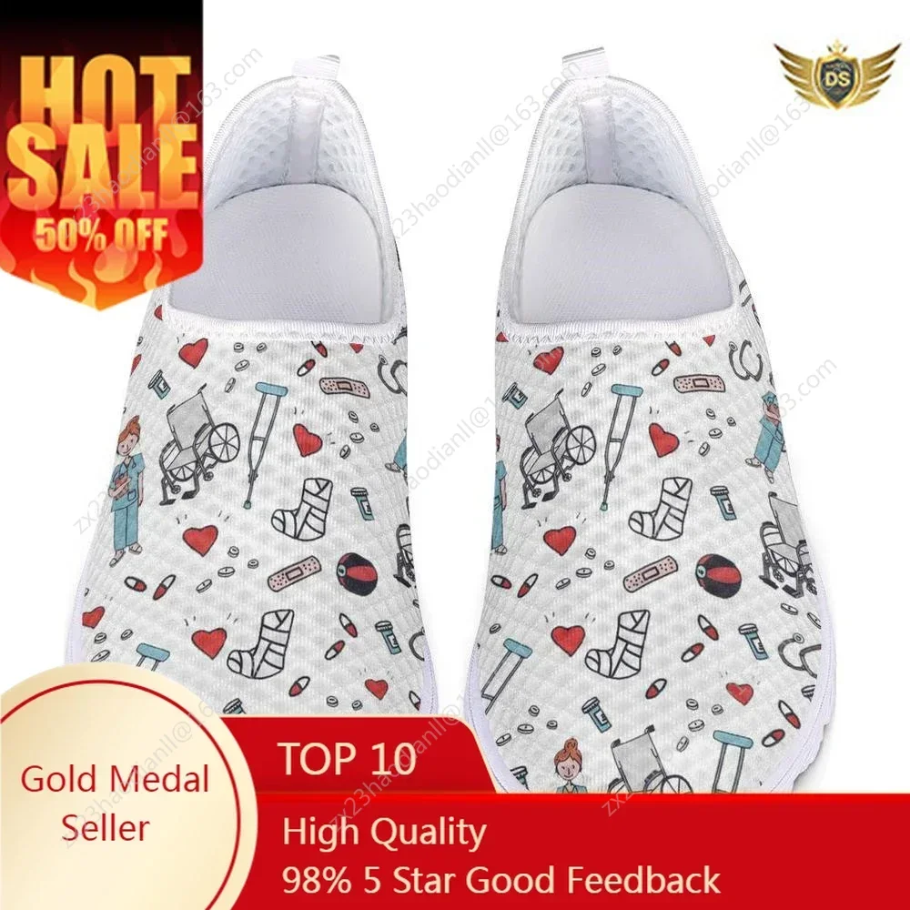 

Brand Design Premium Sketch Physio Women Mesh Flats Nurse Shoes Woman Slip on Super Light Sneaker Zapatos de Mujer