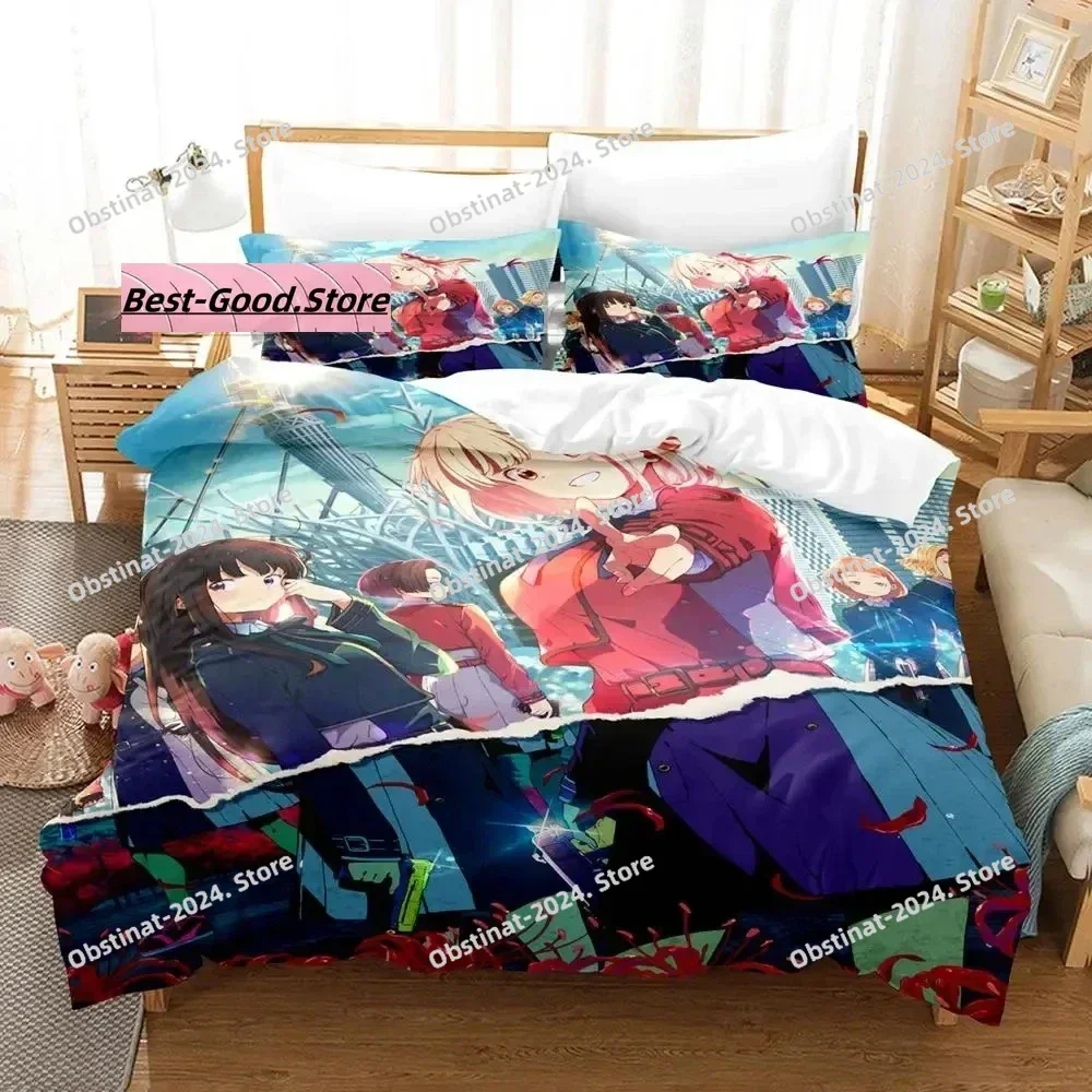 

Новый комплект постельного белья Lycoris Recoil Single Twin Full Queen King Size, комплект постельного белья для взрослых и детей, комплекты пододеяльников для спальни, комплект простыней в стиле аниме