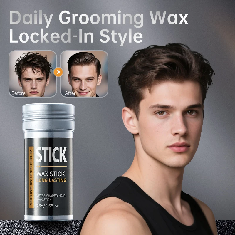 

VETES 75г Воск для волос Pomade Tames Frizz Стойкая фиксация Гель для сломанных волос Smooth Flyaway no White Flake для мужчин Edge Styling