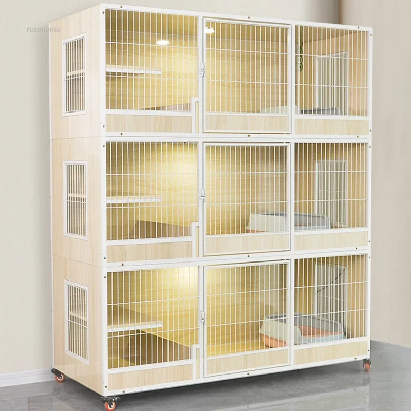 Solid Wood Cat Cages Luxury Multi-story Cat Villa Household Cats Breeding and Delivery Room Extra Large Cat Cabinet Pet Products