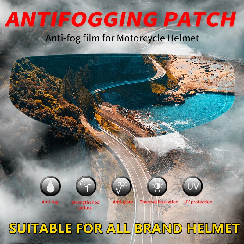 SOMAN-Visera Universal para Casco de motocicleta, película antiniebla, protector para cascos integrales, pegatina antiniebla, accesorios para Casco Motor Visera