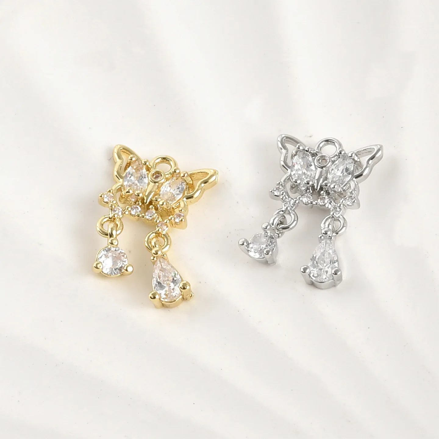 

Подвеска-бабочка из 14-каратного золота с сохранением цвета, изысканная, в форме капли, с бахромой, для рукоделия, аксессуары для украшений ручной работы с жемчугом и бисером