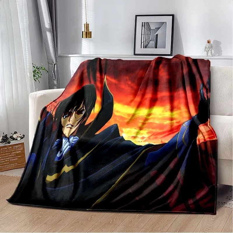 Fashion Anime Blanket Sofa Winter CODE GEASS Warm Bed Fleece Custom Nap Home Fluffy Soft Blankets King Size Microfiber Bedding