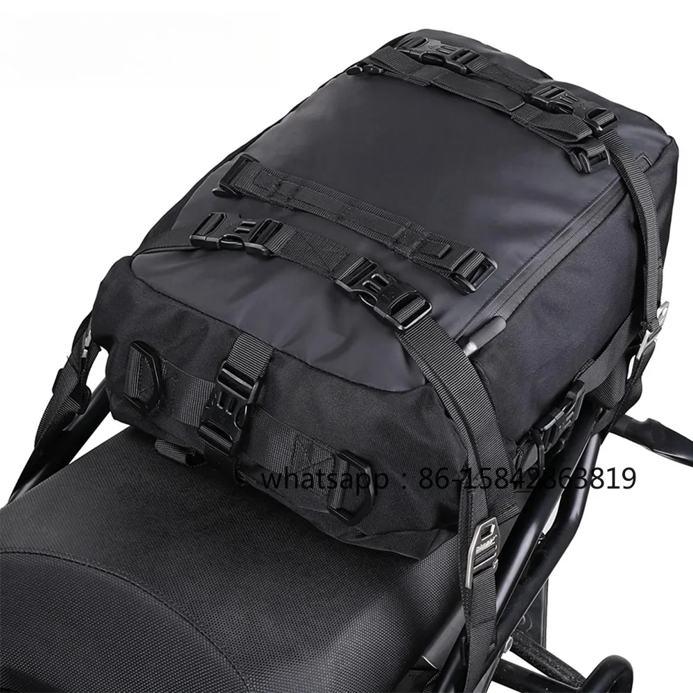 Motorcycle Back Seat Bag 10/20/30L Waterproof Multifunctional Saddle Side Luggage Bag Cycling Backpack Universal