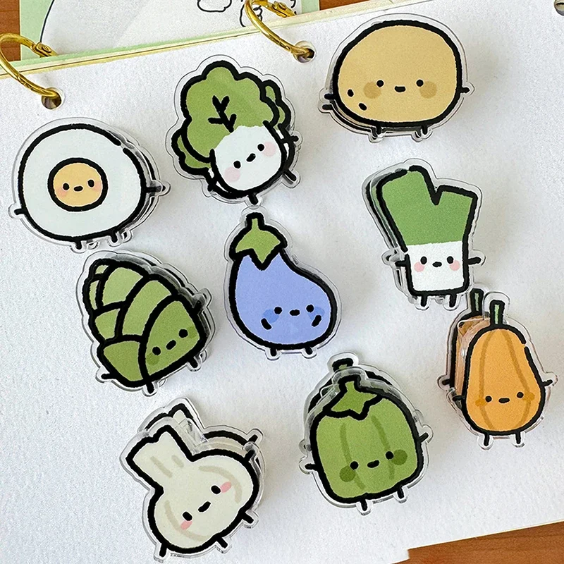 1Pair Cute Cartoon Fruit INS Animated Decoration Sealing Note Clips PP Clip for Students Office Supplies Gift