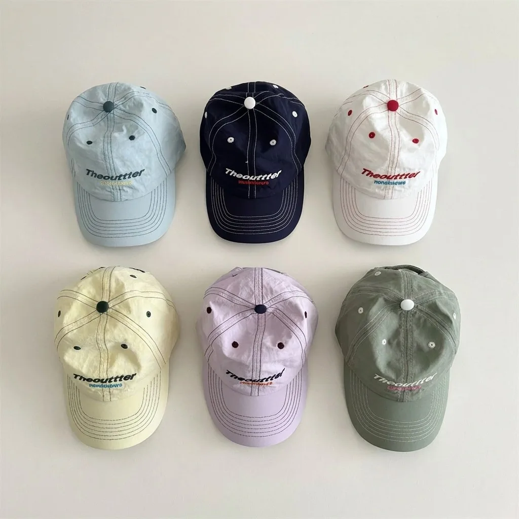 

Kids Baseball Caps Thin Quick-drying Hat Summer Letter Embroidered Baby Sun Protection Hat Baseball Hats