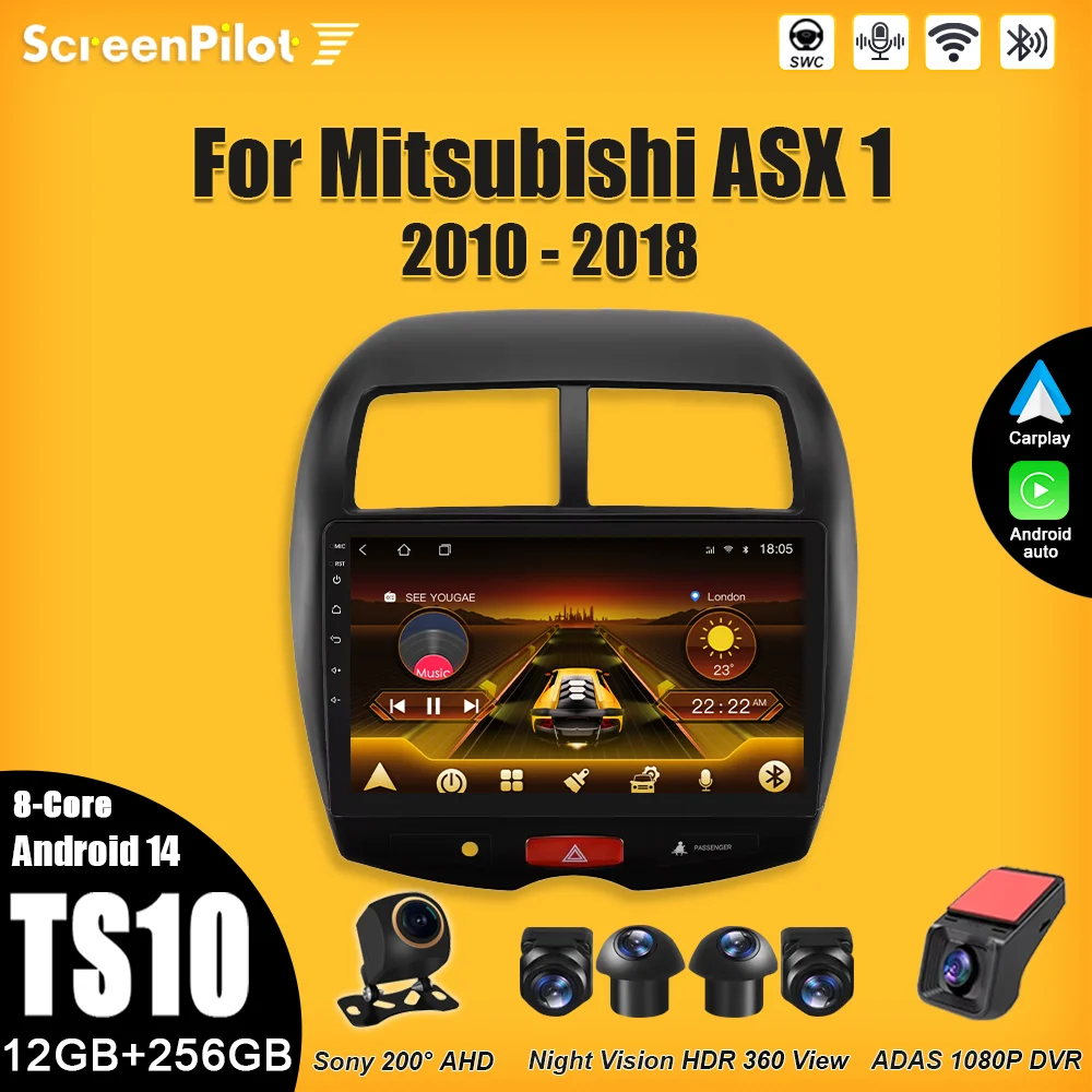 

Android 15 For Mitsubishi ASX 1 2010-2018 Car Radio 2 din Multimedia Video Player GPS Navigation Intelligent System 8 Core 5G