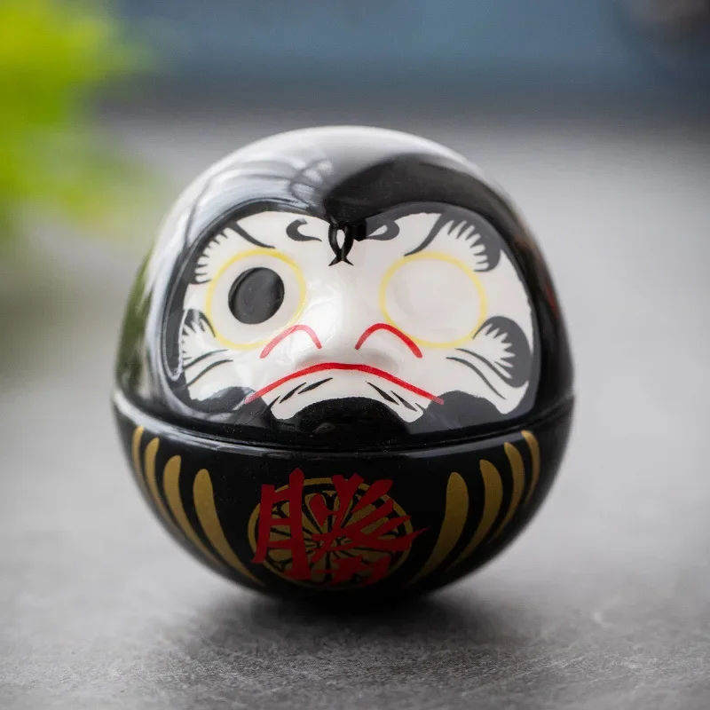 Daruma-manualidades de cerámica japonesa, adorno de dibujos animados de gato de la suerte, paisaje, accesorios de decoración del hogar, regalos,