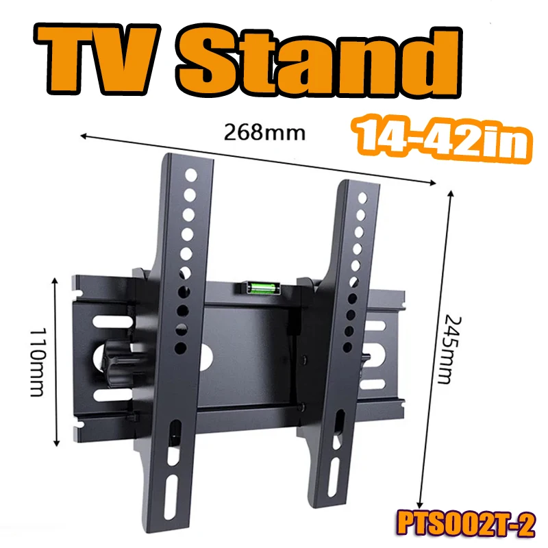 Universal Fixed TV Wall Mount Bracket for Most 14-42' LED, LCD Plasma TVs Space Saving Tilts Monitor Stand Max VESA 200X200mm