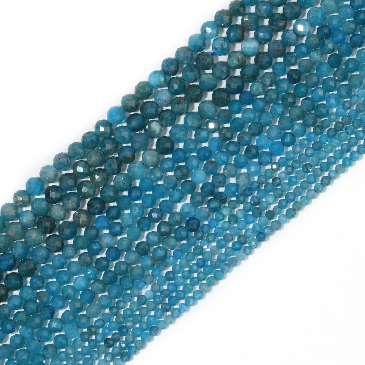 2/3/4mm AA Faceted Natural Gem Stone Apatite Bead Blue Round Tiny Beads For Jewelry Making DIY Necklace Bracelet Accessories