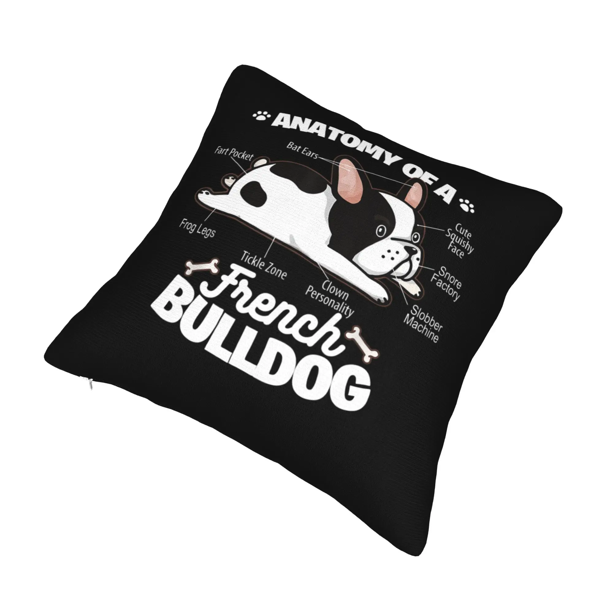Anatomy Of A French Bulldog Cushion Cover 40x40cm Pet Animal Dog Soft Cute Throw Pillow Case for Sofa