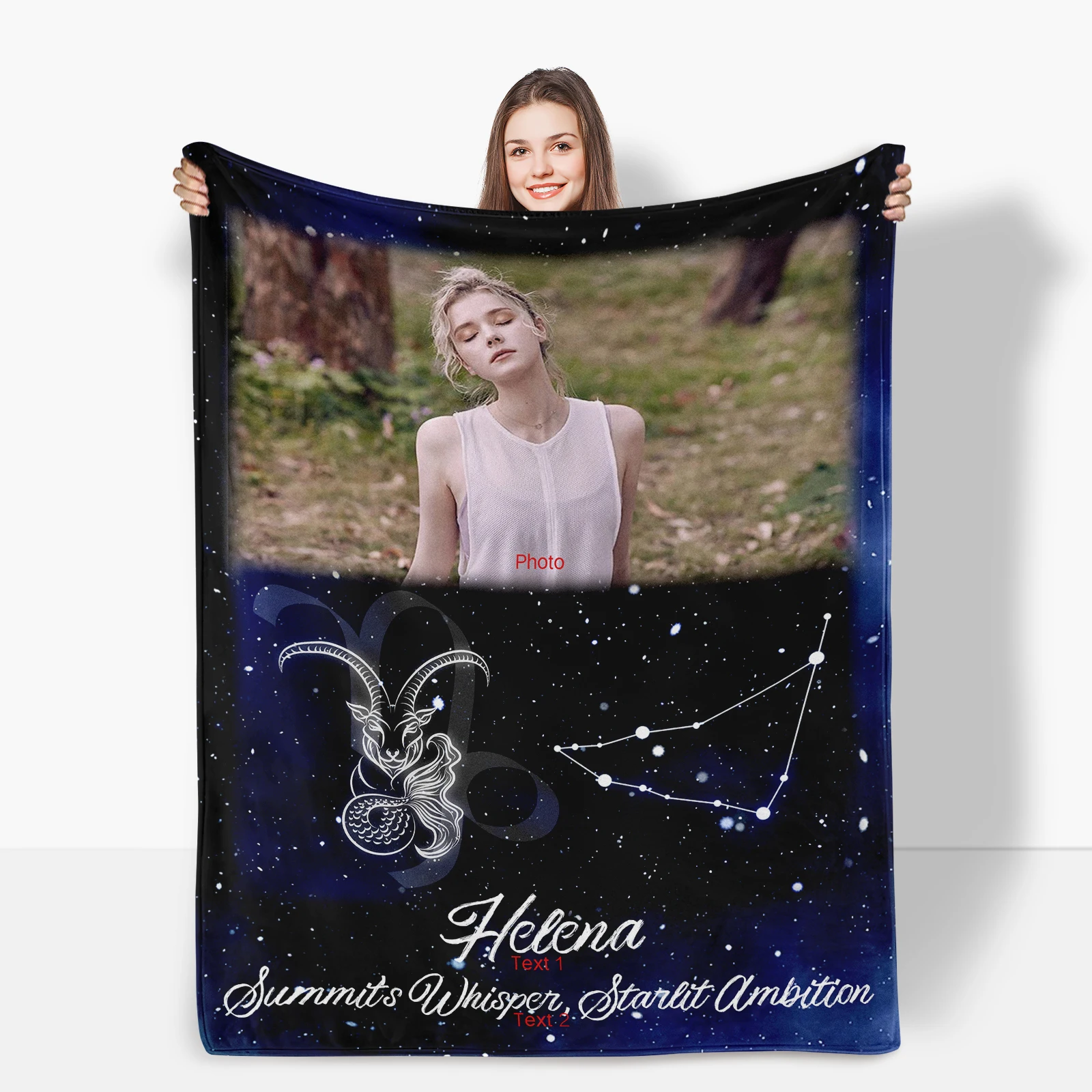 Custom Capricorn Zodiac Sign Blanket With Starry Sky Design For Unique Gifts And Celestial Home Decor