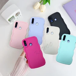 Macaron Dopamine Color Wavy Frame Soft TPU Case Cover For Huawei Y9 Prime 2019 Y6 Y7 Y6P 2020 Y9S Slim Curly Bumper Coque Capa