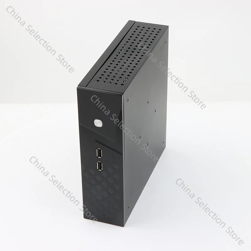 C60 Mini-ITX PC Case - Compact HTPC Chassis for Home/Office,USB2.0  Half High Back Hanging Small Computer Host Case