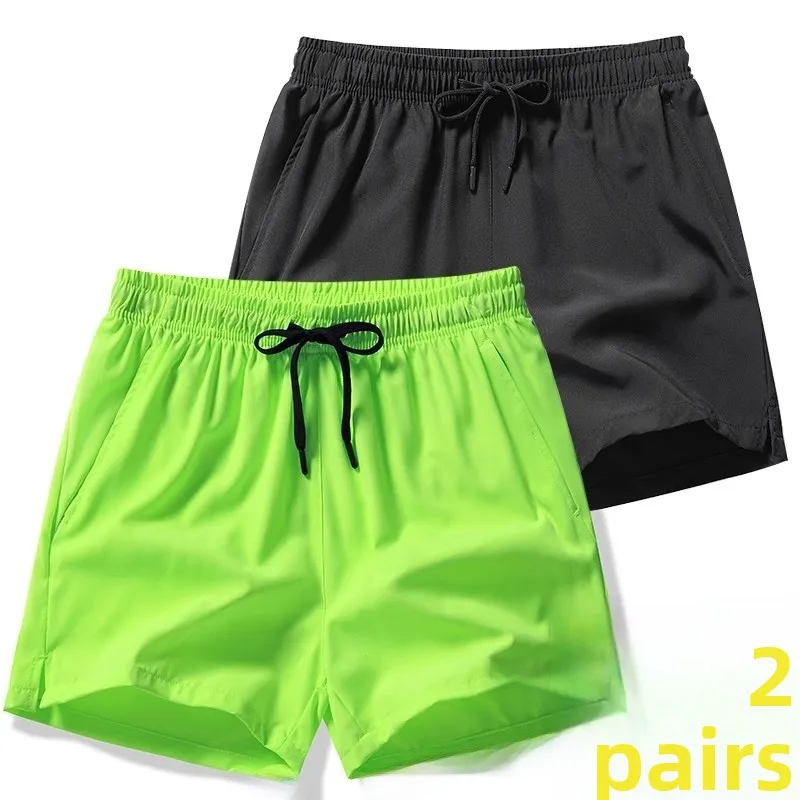 

Trendy Large Size Five-Part Ice Silk orts Men's Summer Loose Running Qui Dry Casual Pants Elastic Waist Band Youthful Sle