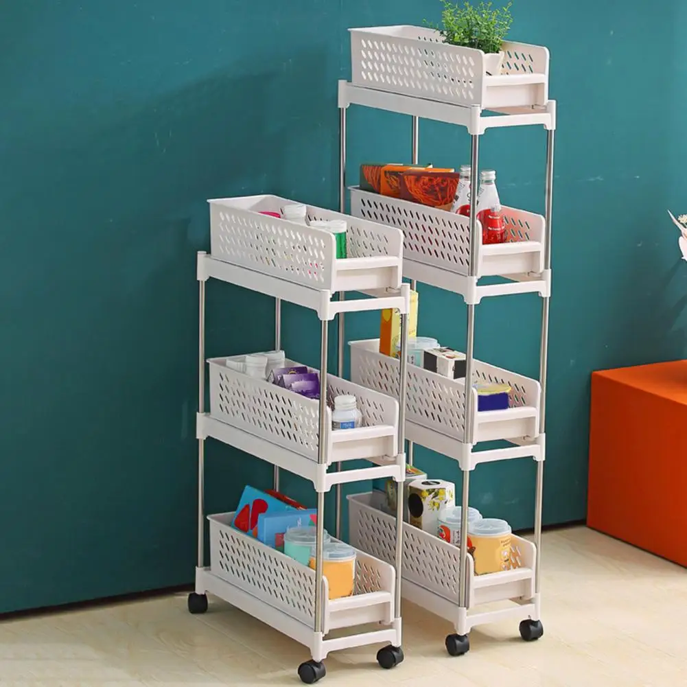 Storage Rack Multi-layered Kitchen Storage Cart with Wheels for Easy Access Organization Large Capacity Mobile Utility Rack