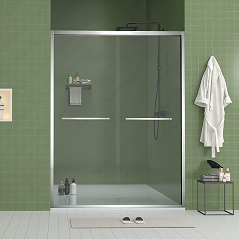 

Shower Enclosure 56-60 Inch Width Adjustable Sliding Shower Door with Tempered Glass Anti Splash Reversible Opening for Bathroom