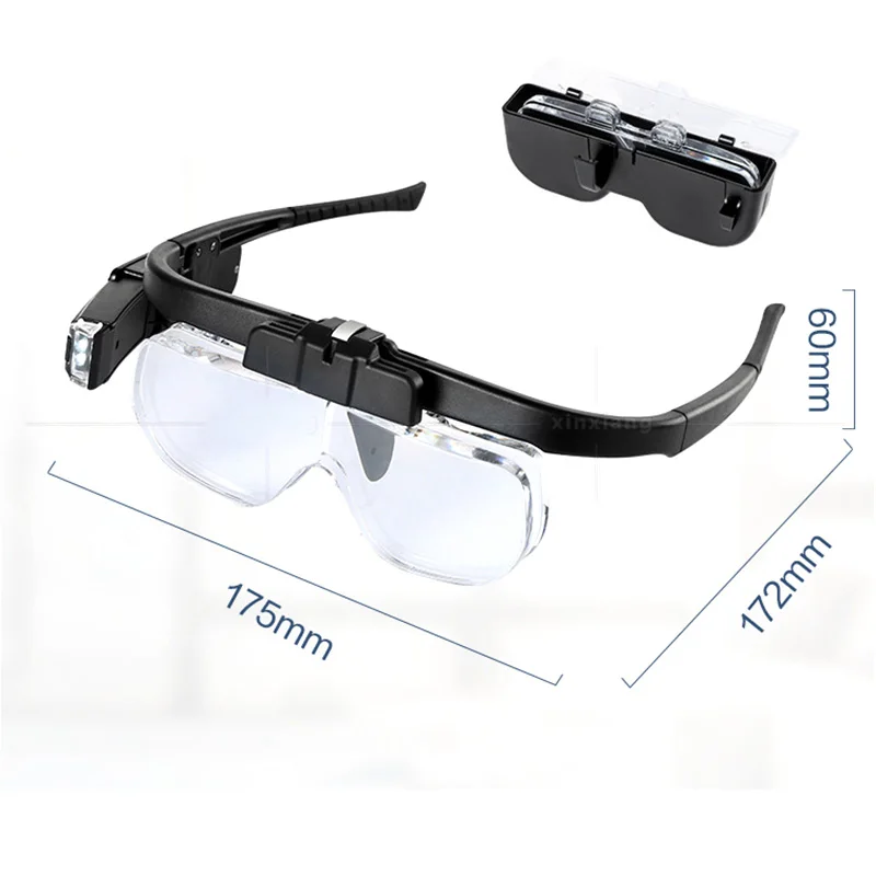 USB Rechargeable Headband Loupe Illuminated Magnifier Electronic Professional Increase Loupes Binocular Glasses for Reading