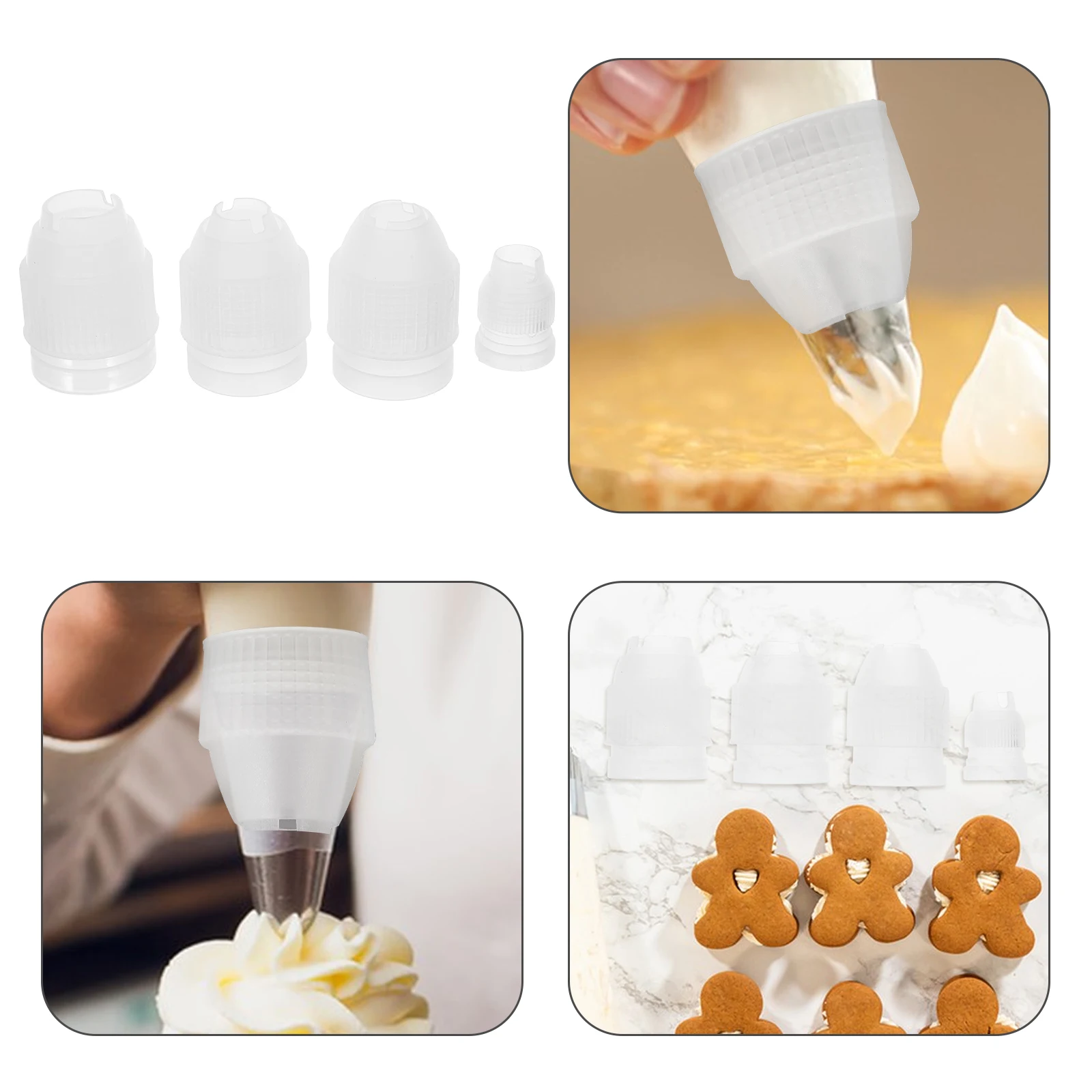

24Pcs Baking Nozzle Converters Large Piping Bag Coupler Set Cake Decorating Tools Cookie Decorating Piping Bag Converter Coupler