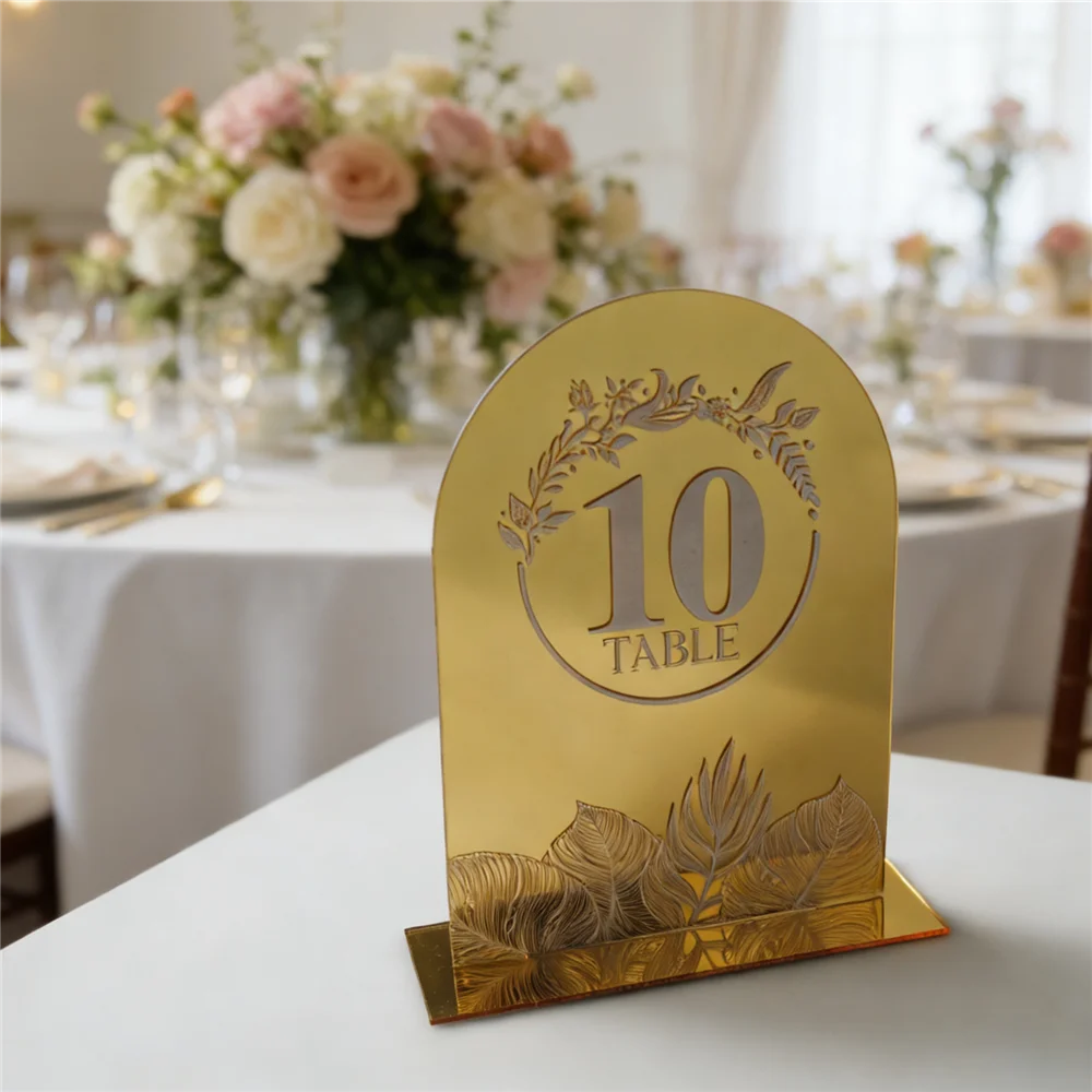 10 Piezas de Letreros de Mesa  - Table Number Gold reseña y precio