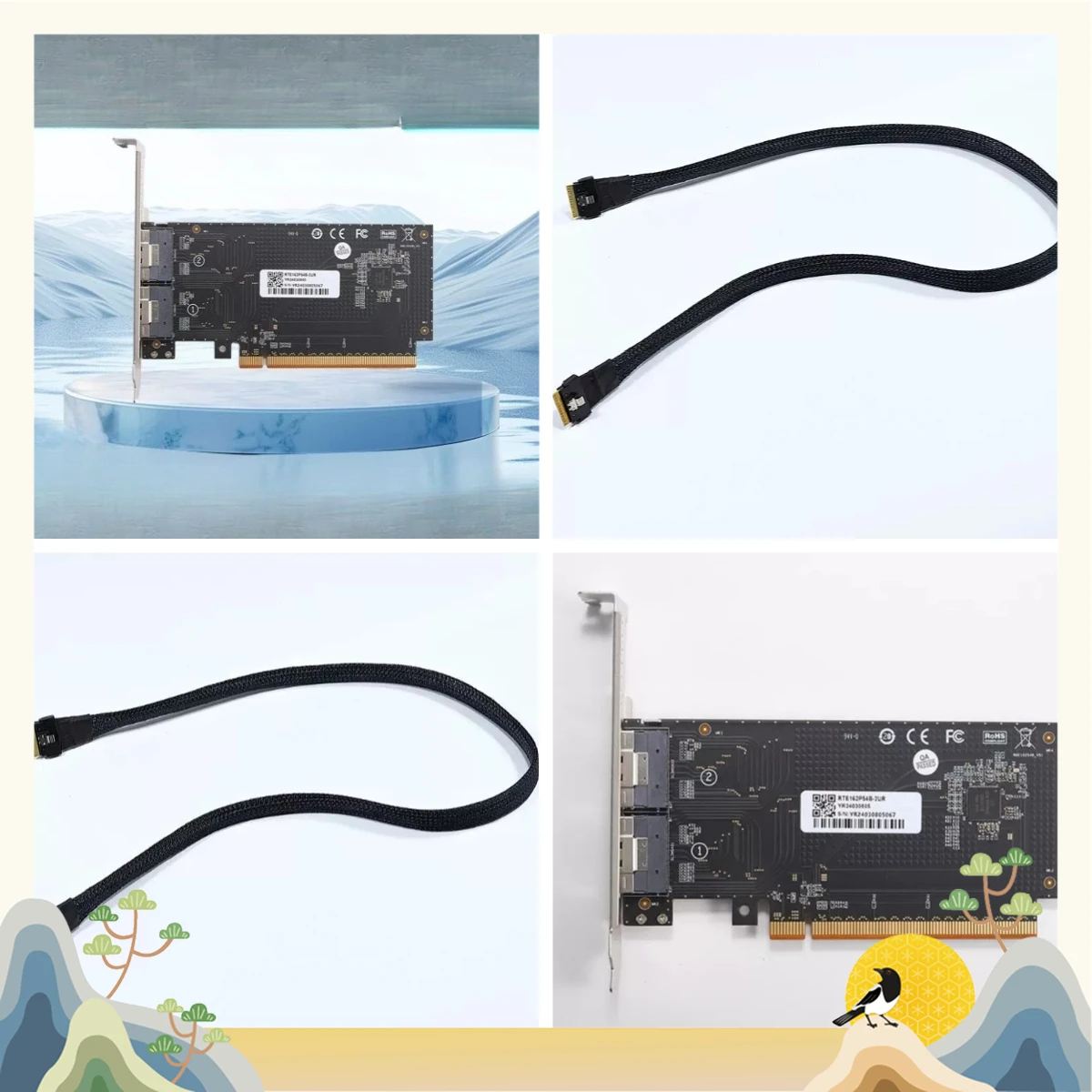New High-performance Graphics Card External PCIe4.0 X16 To SlimSAS 8654 Rear Half-height Adapter Card
