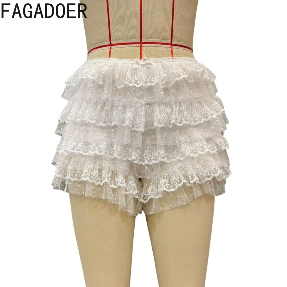 FAGADOER Fashion Letter Print Basketball Tshirts Two Piece Sets Women V Neck Loose Top And Lace Ruffle Skirts Outfits Streetwear