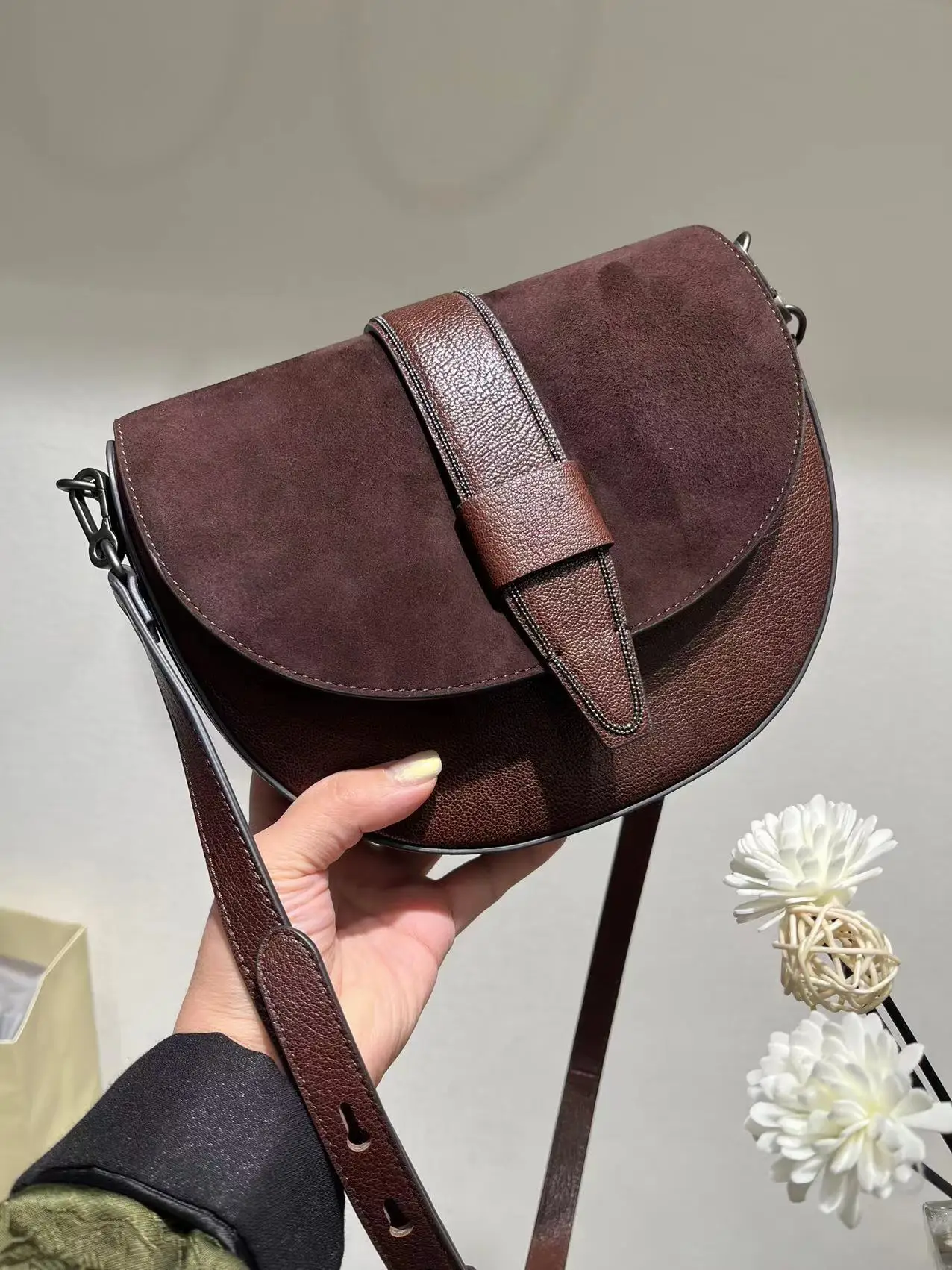 Genuine leather suede high quality casual women's bag