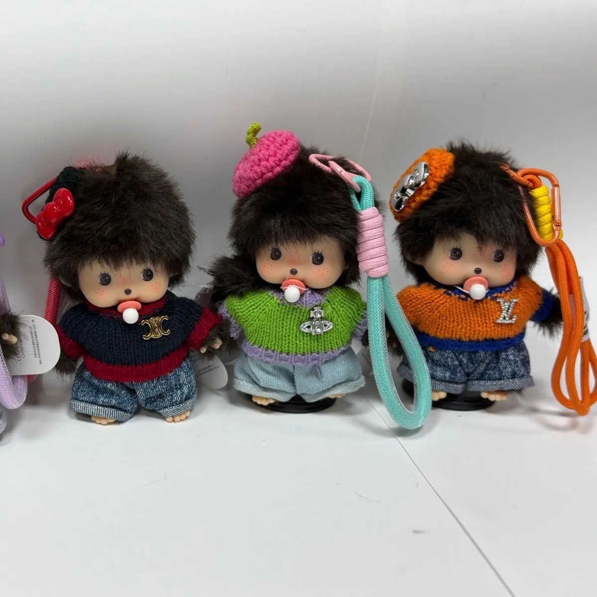 

for Monchichi Keychain Kawaii Keychains Bags Hanging Pendant Monchichi Doll Hanging Charms Birthday Gift 몬치치 키링