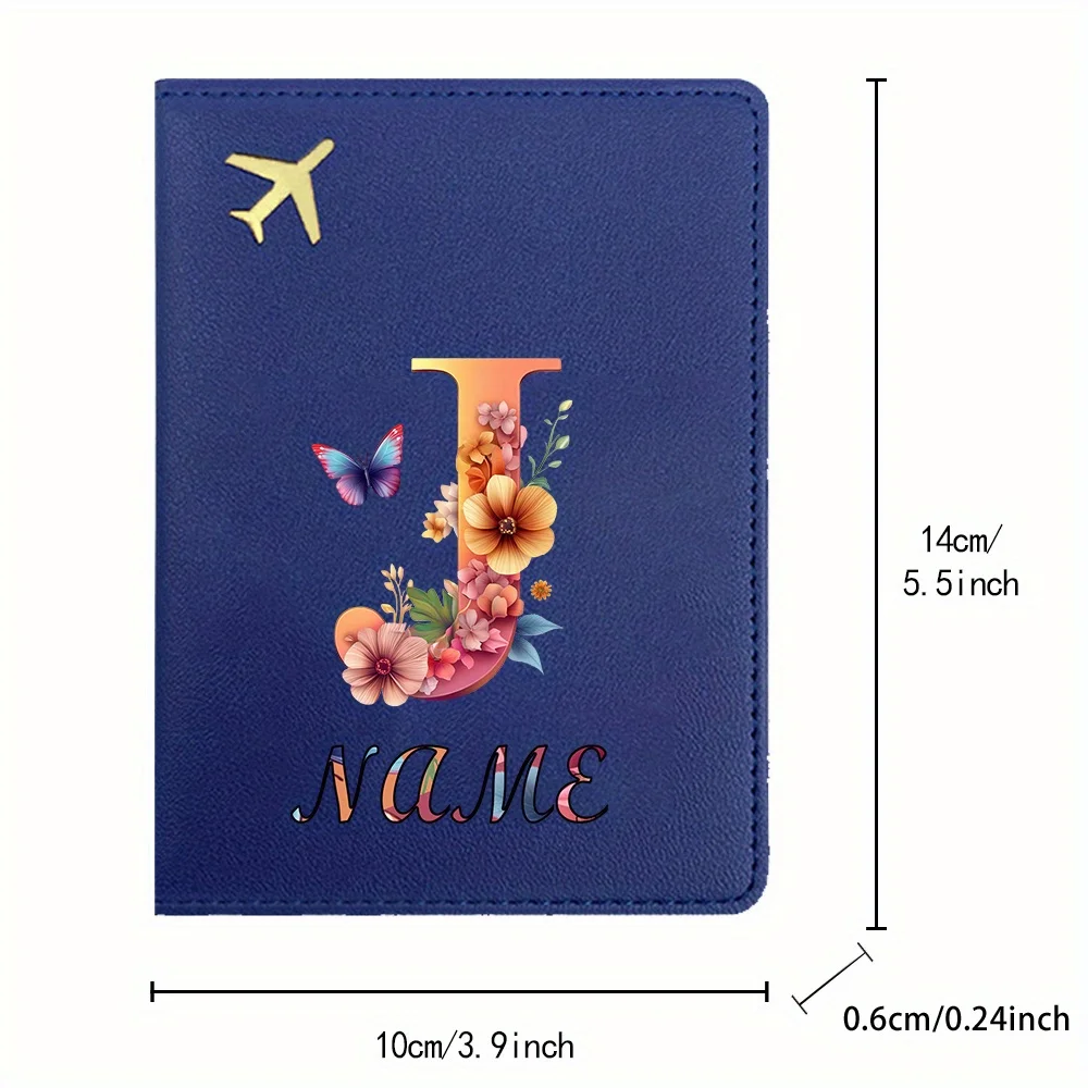 Personalized Name/Initials Passport & Wallet Organizer - Synthetic Leather RFID Blocking Travel Case with DIY Lettering