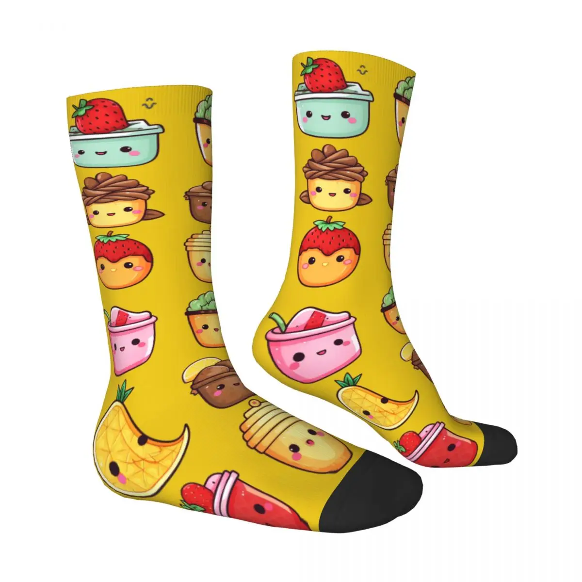 Calcetines de dibujos animados de Nutella para hombre y mujer, calcetín Unisex cálido, estilo callejero