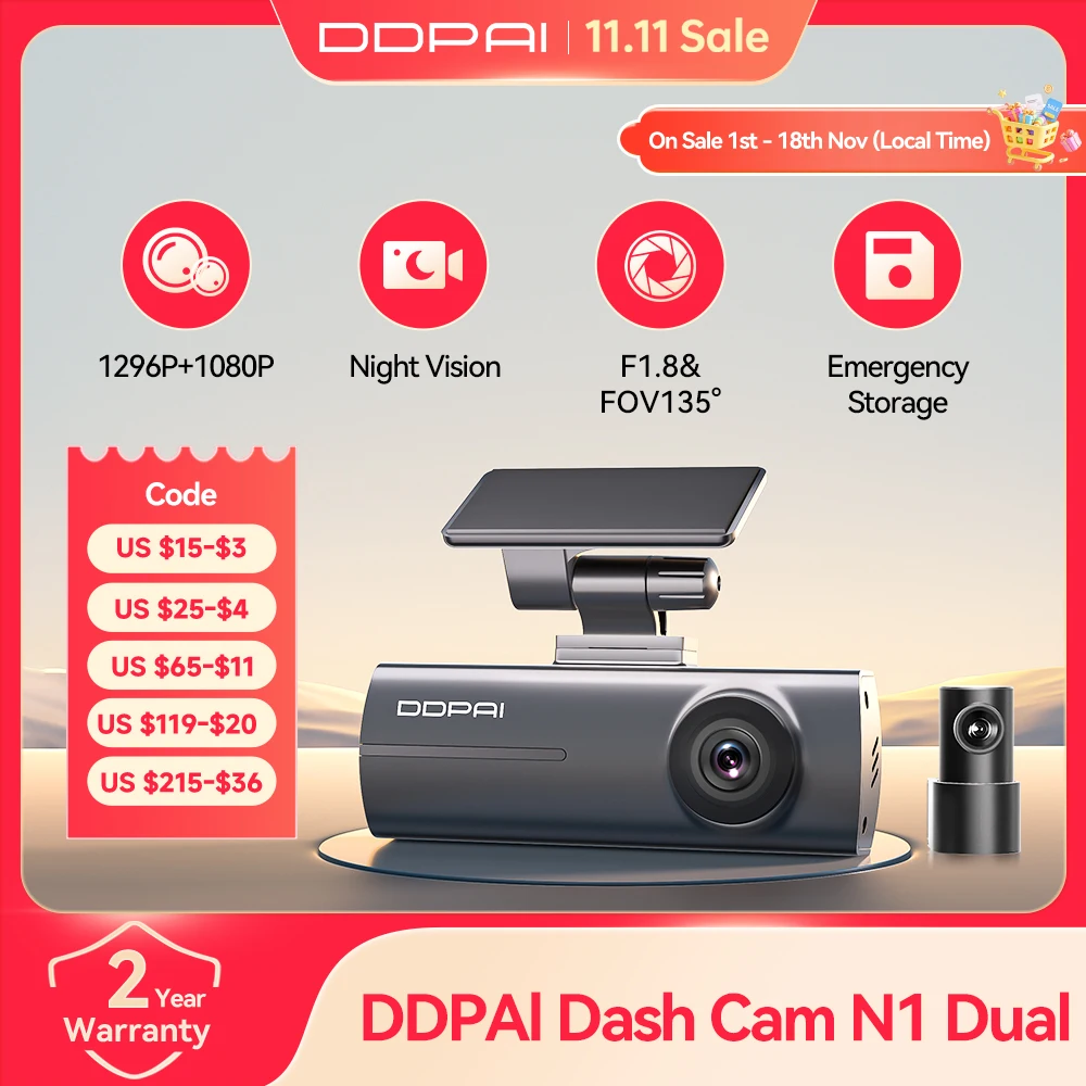 DDPAI N1 Dual: dashcam delantera y trasera