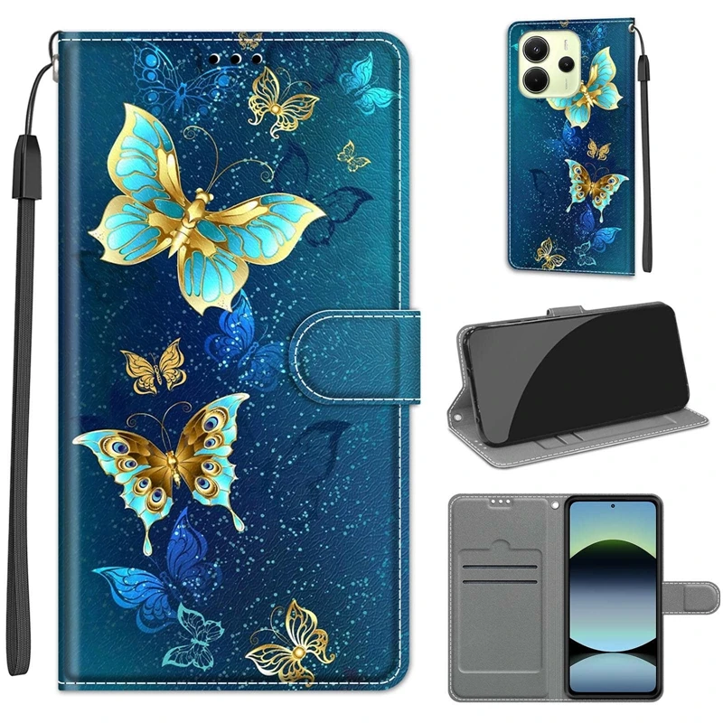 

Pop For Xiaomi Redmi Note 14 4G European Version Case Magnetic Flip Leather Phone Case For Funda Xiaomi Redmi Note 14 4G 164mm C