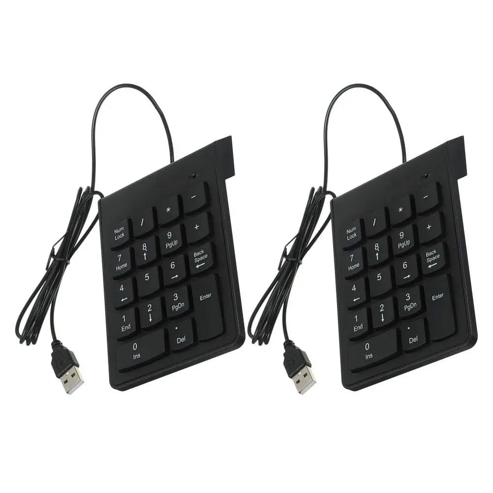 2Pcs Wired USB Numeric Keypad Financial Slim Number Keyboard with Shortcut Keys for Laptop Pc Desktop Portable Number Pad