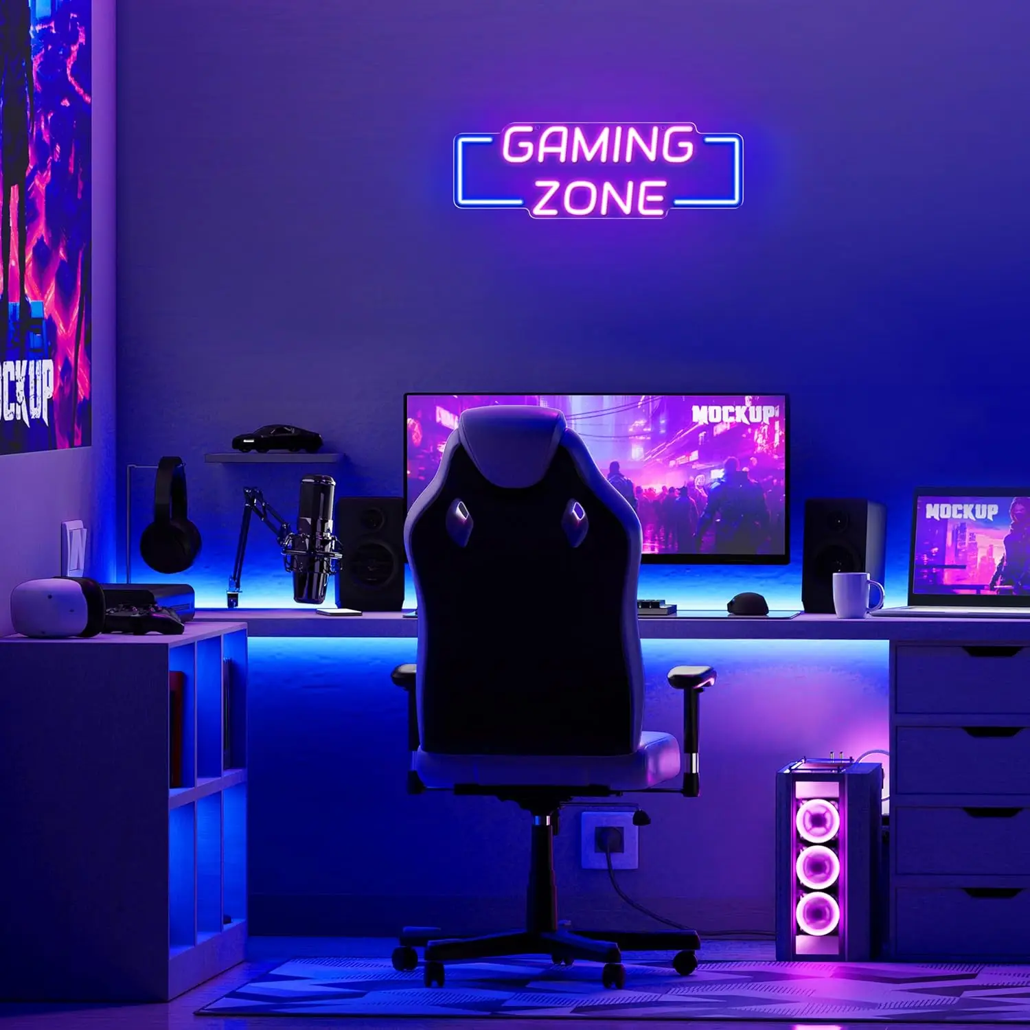 Gaming Zone Neon Sign USB LED  - مراجعة Esports Gaming Zone وسعره