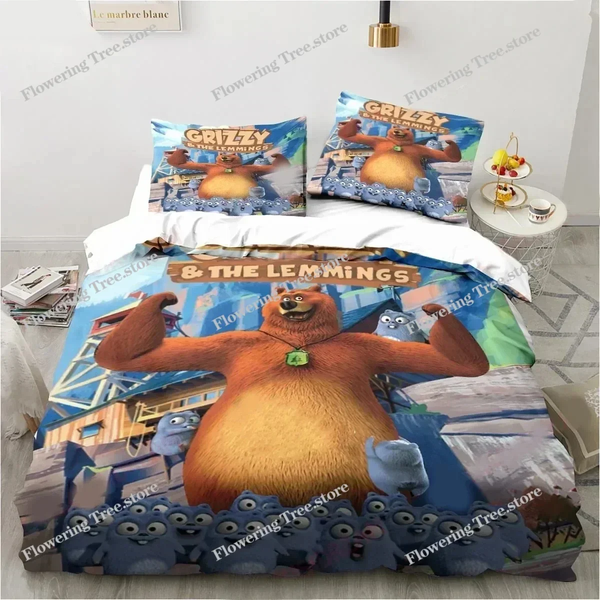 

Cartoon Grizzy N Lemmings Bedding Set Duvet Cover Bed Set Quilt Cover Pillowcase Comforter king Queen Size Boys Adult029