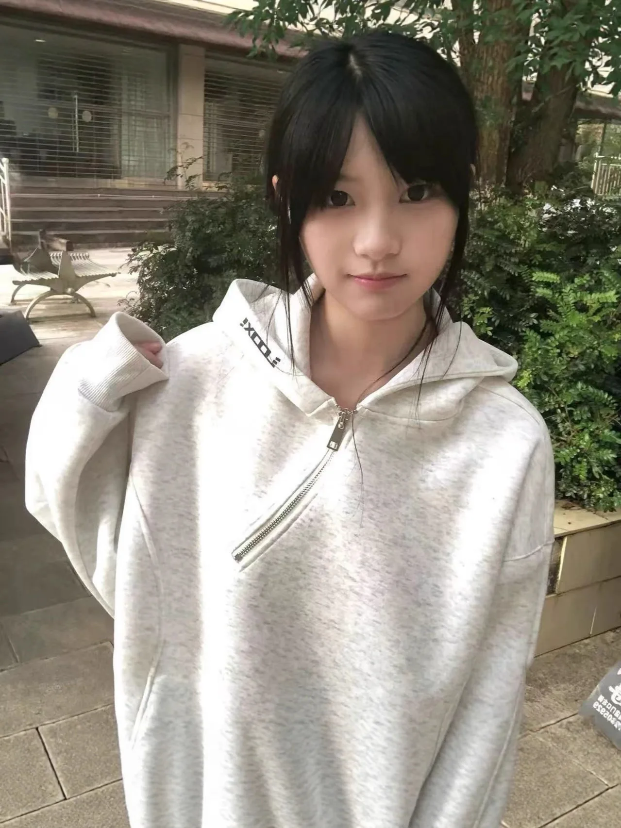 

Махровая толстовка без шапки, женские топы больших размеров, зимние бархатные топы с капюшоном, массивный ребристый подол, на флисовой подкладке, многослойная молния, панк-арт GF