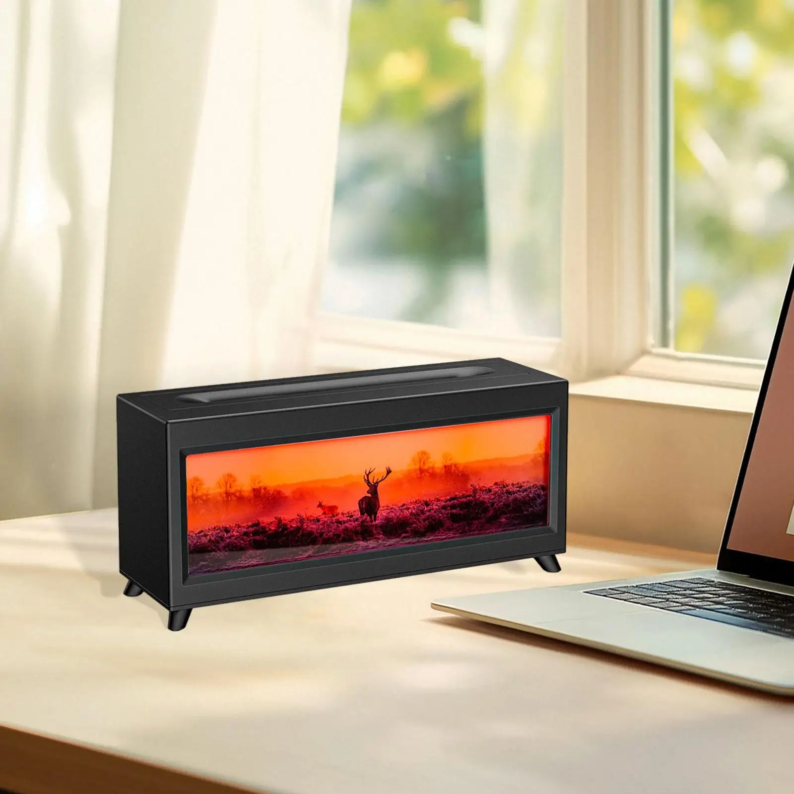 Essential Oil Diffuser Fireplace Diffuser Fine Mist Humidifier Fireplace Humidifier for Living Room Hotel Bedroom Office US Plug