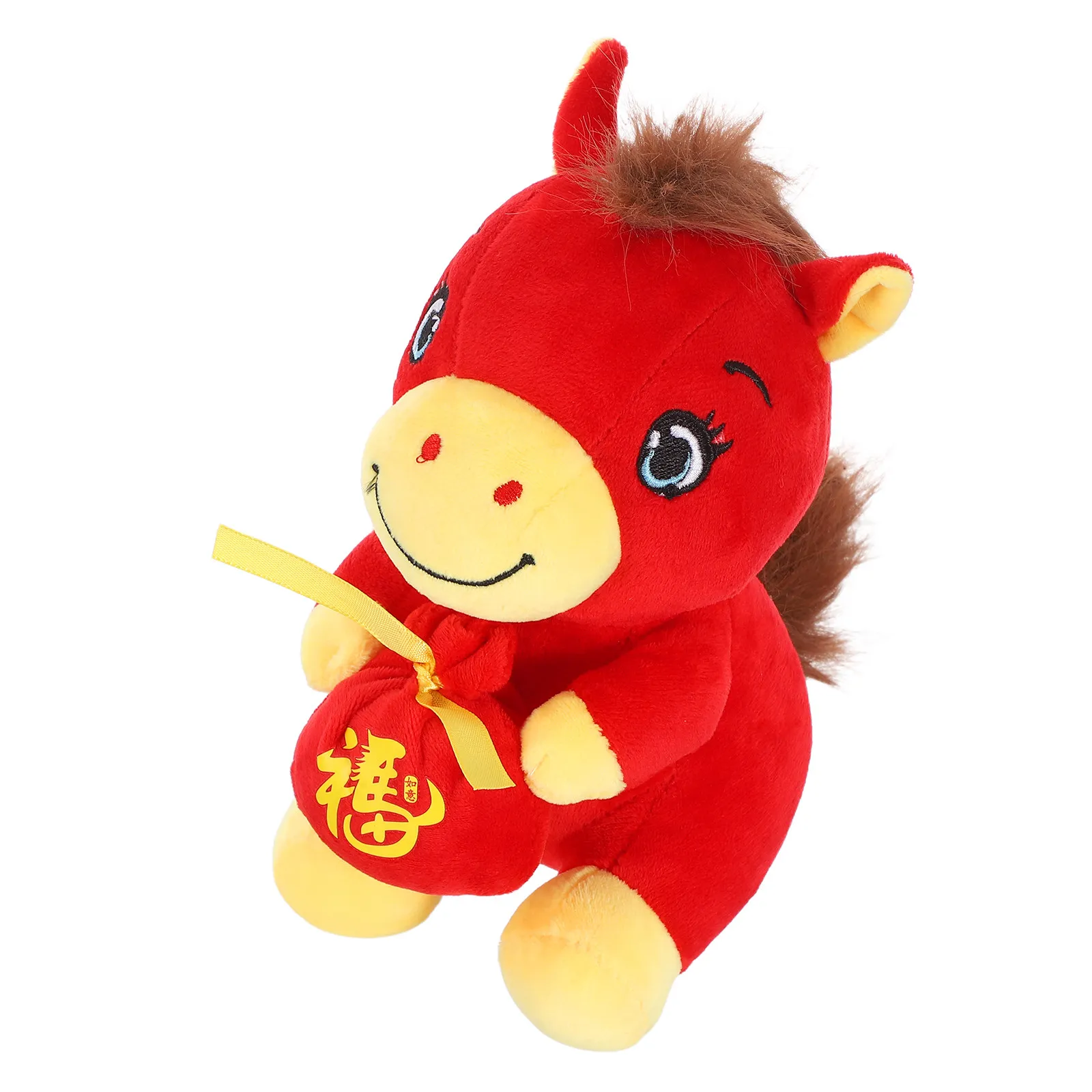 Peluche Cavallo Rosso 2026 per il Nuovo Anno Cinese, Decorazione Zodiacale, Regalo per Bambini, Souvenir Festivo