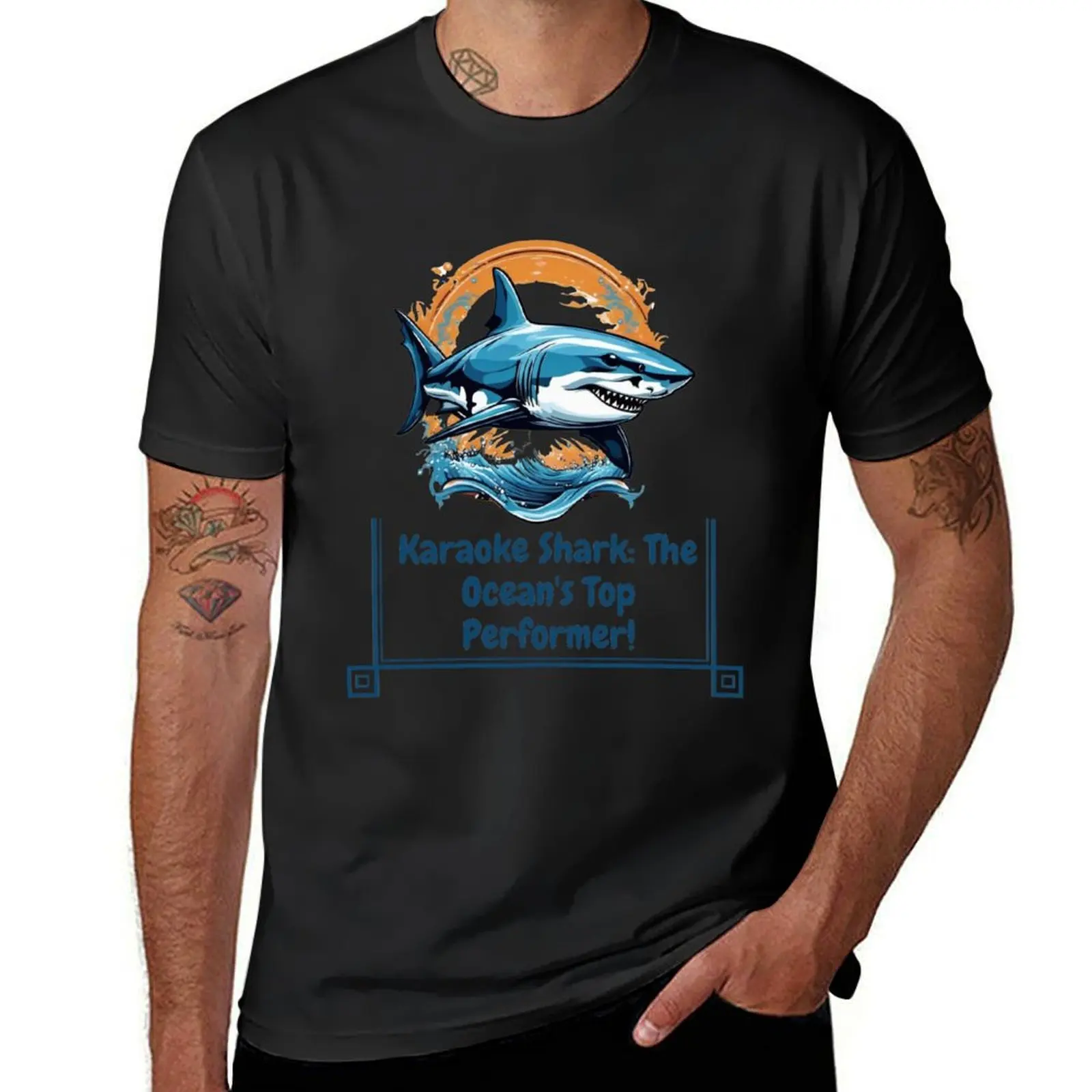 Karaoke Shark: The Ocean's Top Performer T-Shirt summer top summer clothes graphics shirts graphic tees t shirts for men pack