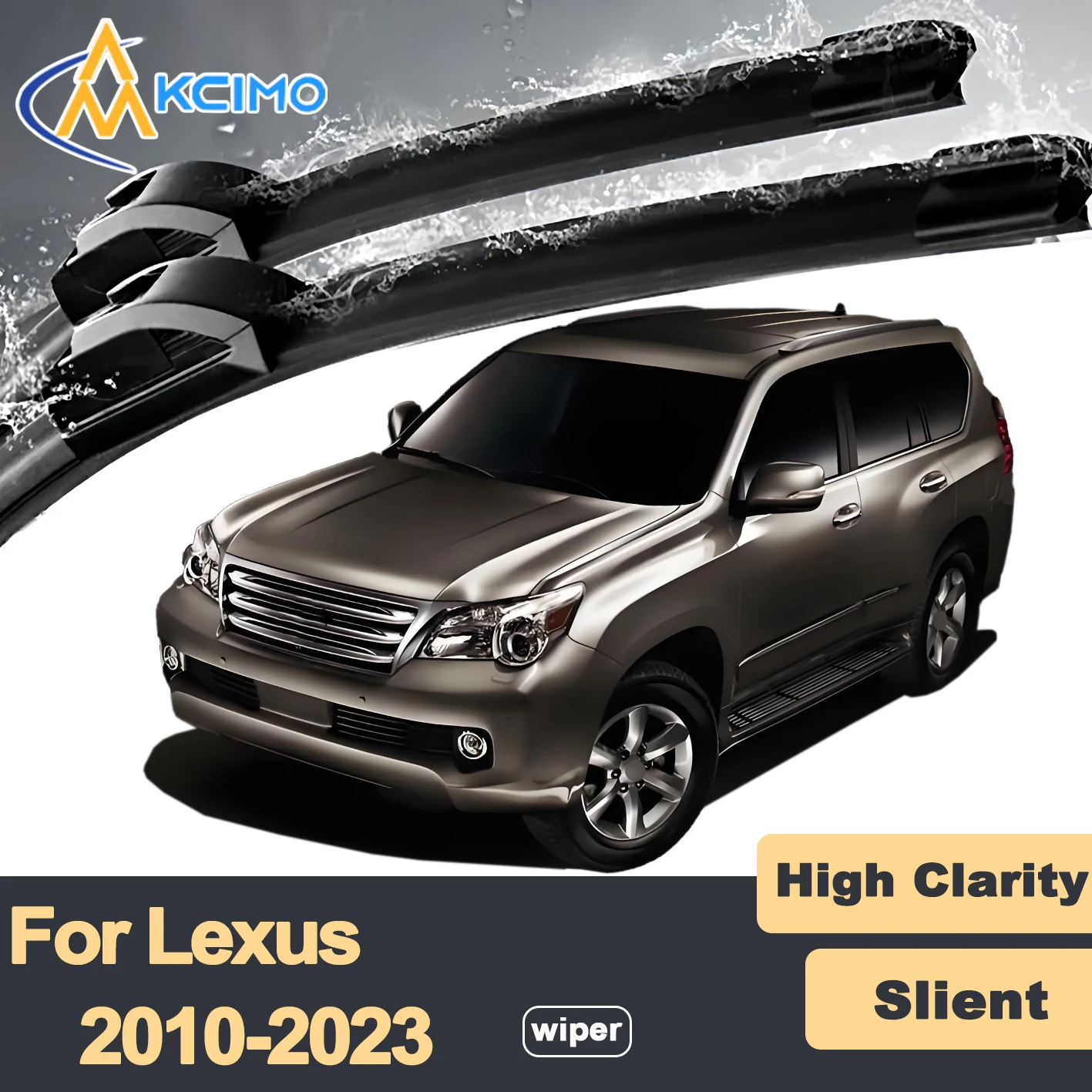 

Premium Rubber Durable Silent Windshield Wiper Blades 2pcs for Lexus GX J150 2010-2023 Toyota Land Cruiser Prado